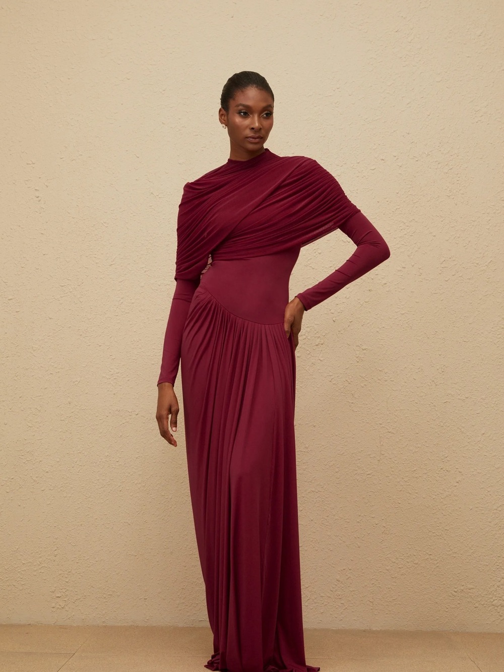 NWT Miss Rosier Catherine Red Long Sleeve Maxi Dress